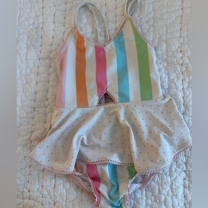 Sweet Honey candy stripe bathing suit peplum